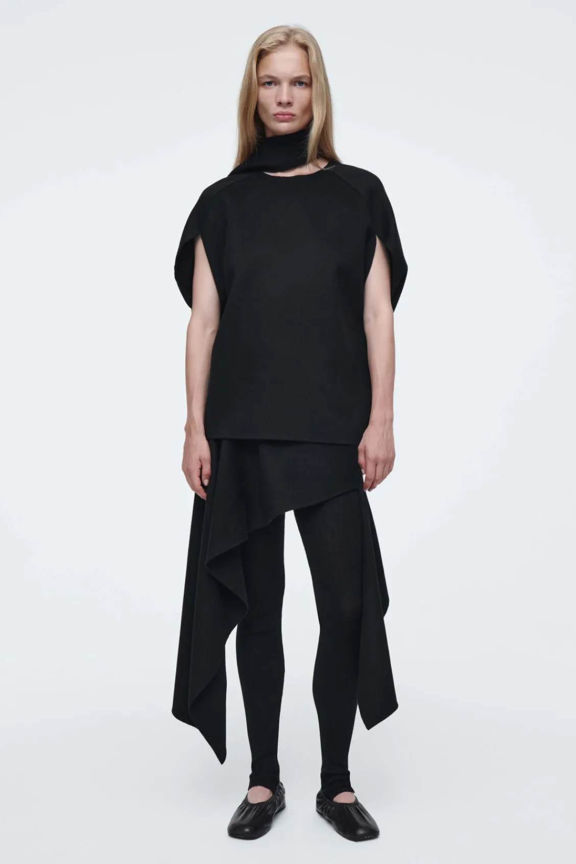 COS THE DOUBLE-FACED ASYMMETRIC SKIRT CARBON Hot