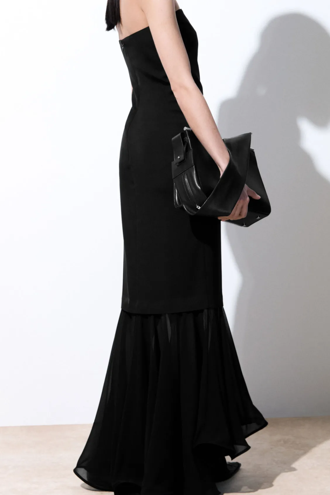 COS THE FISHTAIL BANDEAU MAXI DRESS BLACK Best