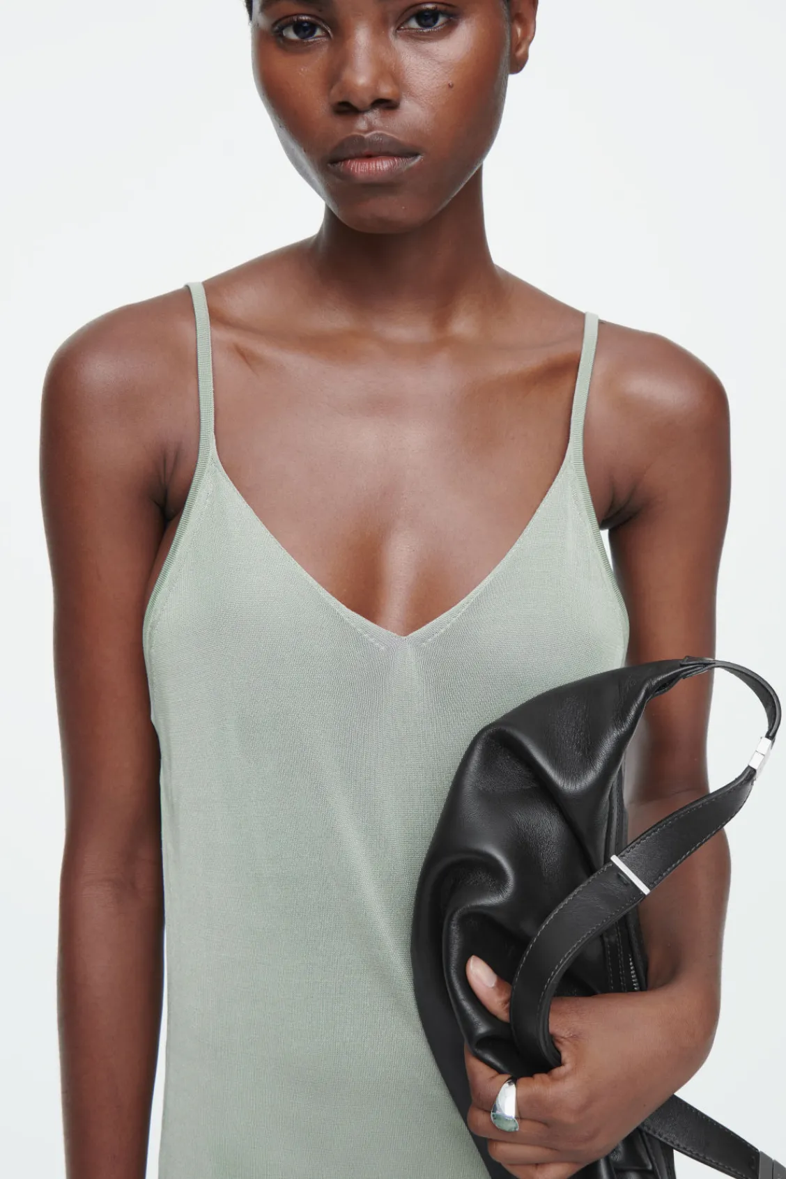 COS THE SHEER KNITTED SLIP DRESS PISTACHIO Store