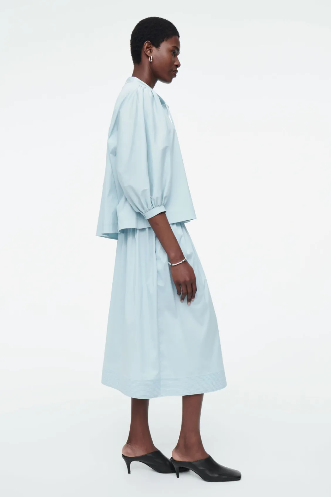 COS TIE-DETAIL PLEATED BLOUSE POWDER BLUE Online