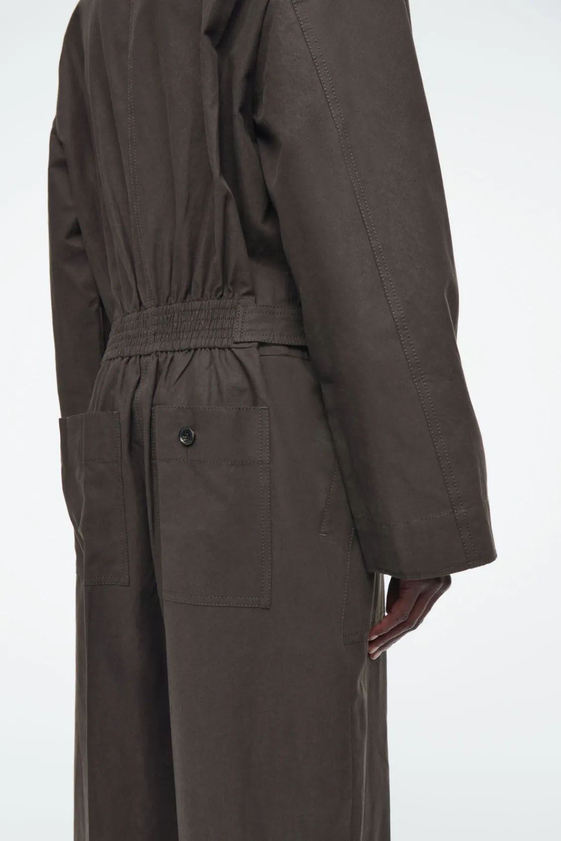 COS TWILL BOILERSUIT DARK BROWN Flash Sale