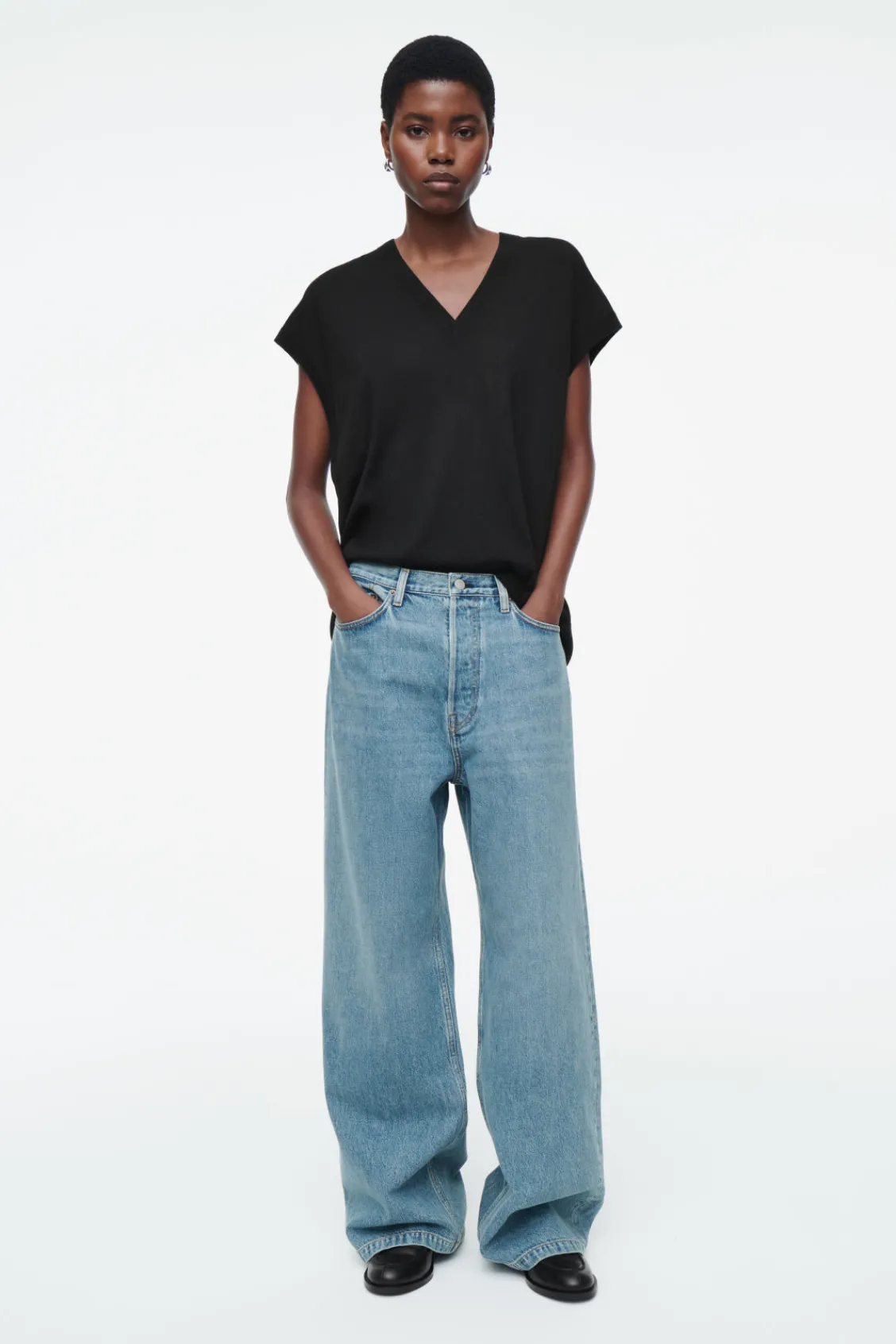 COS VOLUME WIDE-LEG JEANS DUSTY BLUE Discount