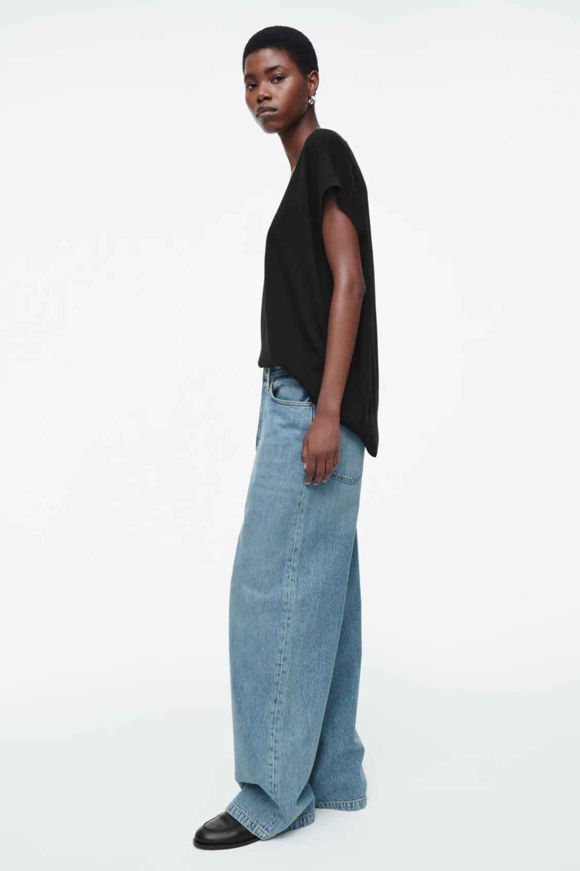 COS VOLUME WIDE-LEG JEANS DUSTY BLUE Discount