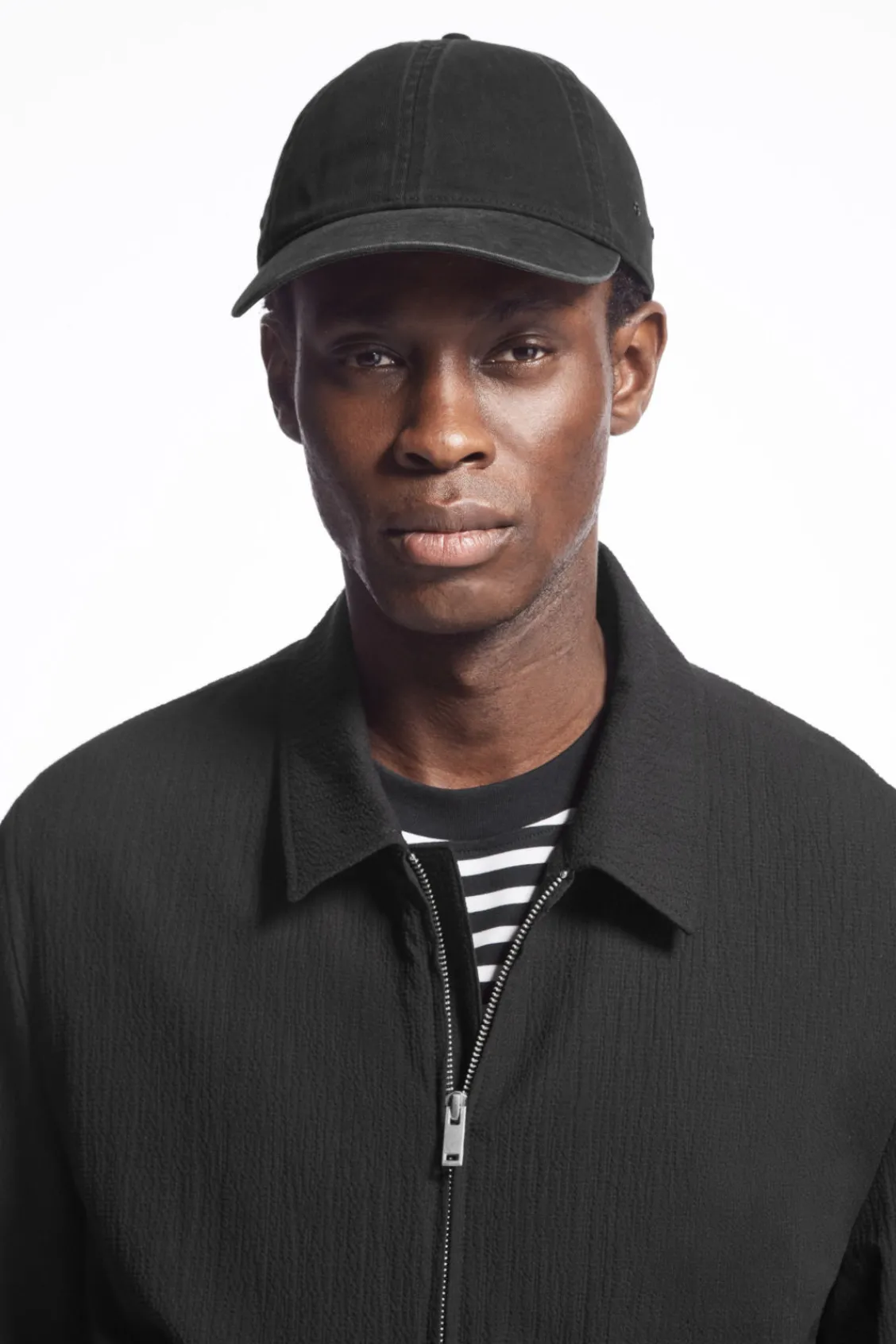 COS WASHED COTTON-TWILL BASEBALL CAP BLACK New