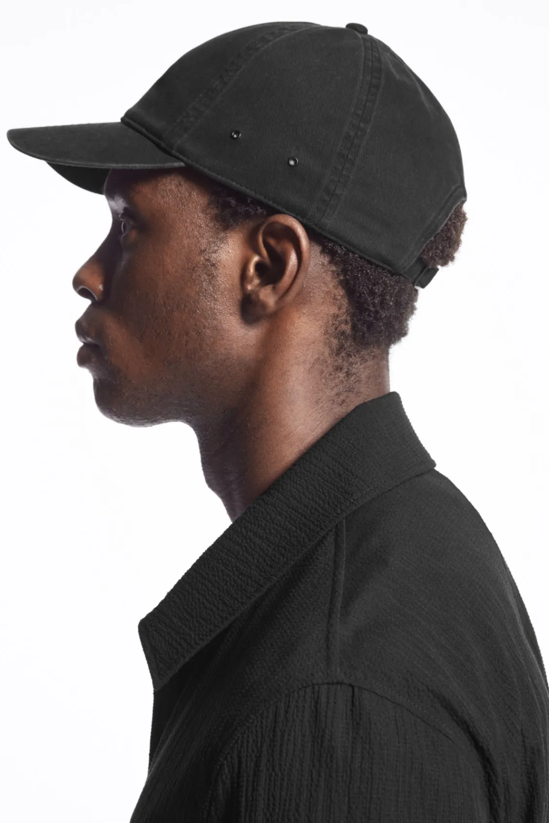 COS WASHED COTTON-TWILL BASEBALL CAP BLACK New