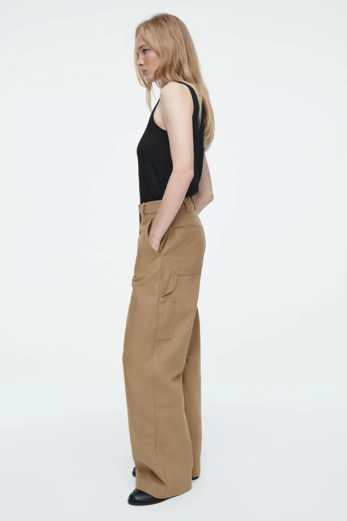 COS WIDE-LEG CANVAS UTILITY PANTS BEIGE Store